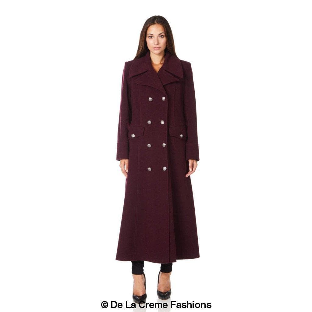 DE LA CREME Wool Blend Double Breasted Maxi Coat, 3 Colors - SwagglyLife Home & Fashion