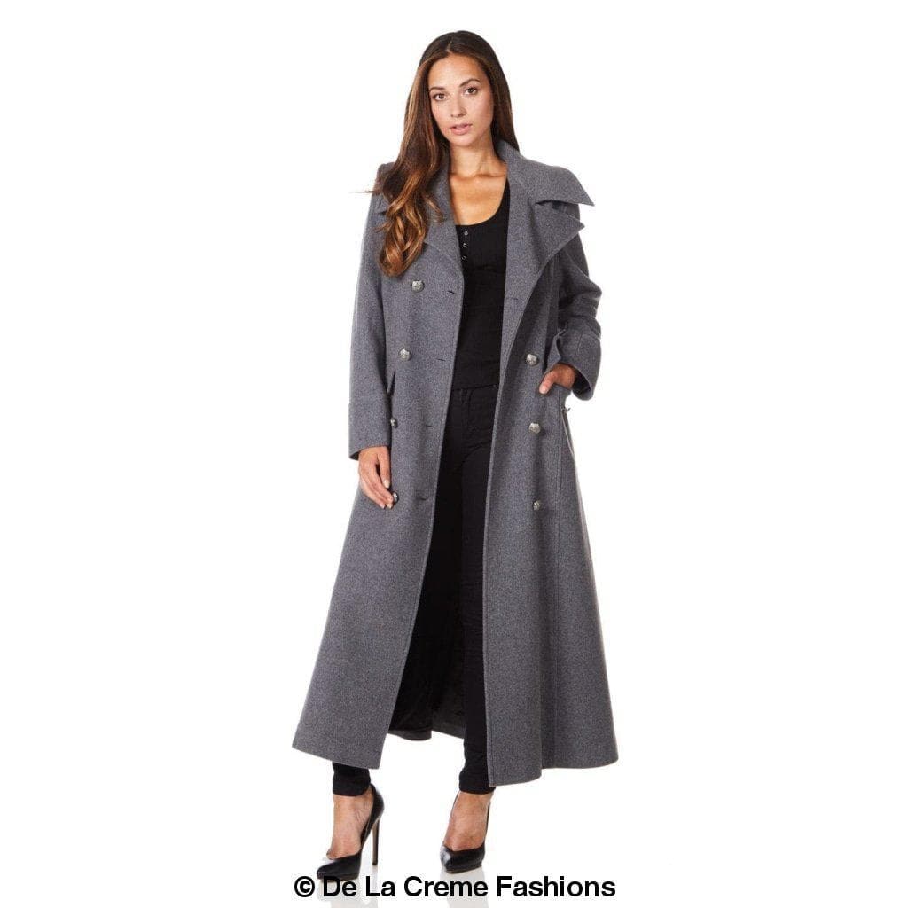 DE LA CREME Wool Blend Double Breasted Maxi Coat, 3 Colors - SwagglyLife Home & Fashion