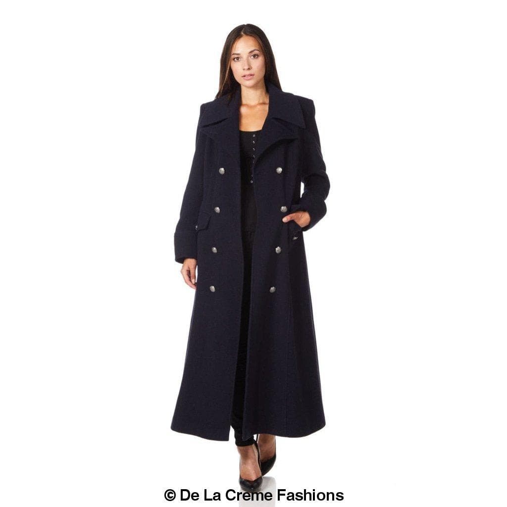 DE LA CREME Wool Blend Double Breasted Maxi Coat, 3 Colors - SwagglyLife Home & Fashion