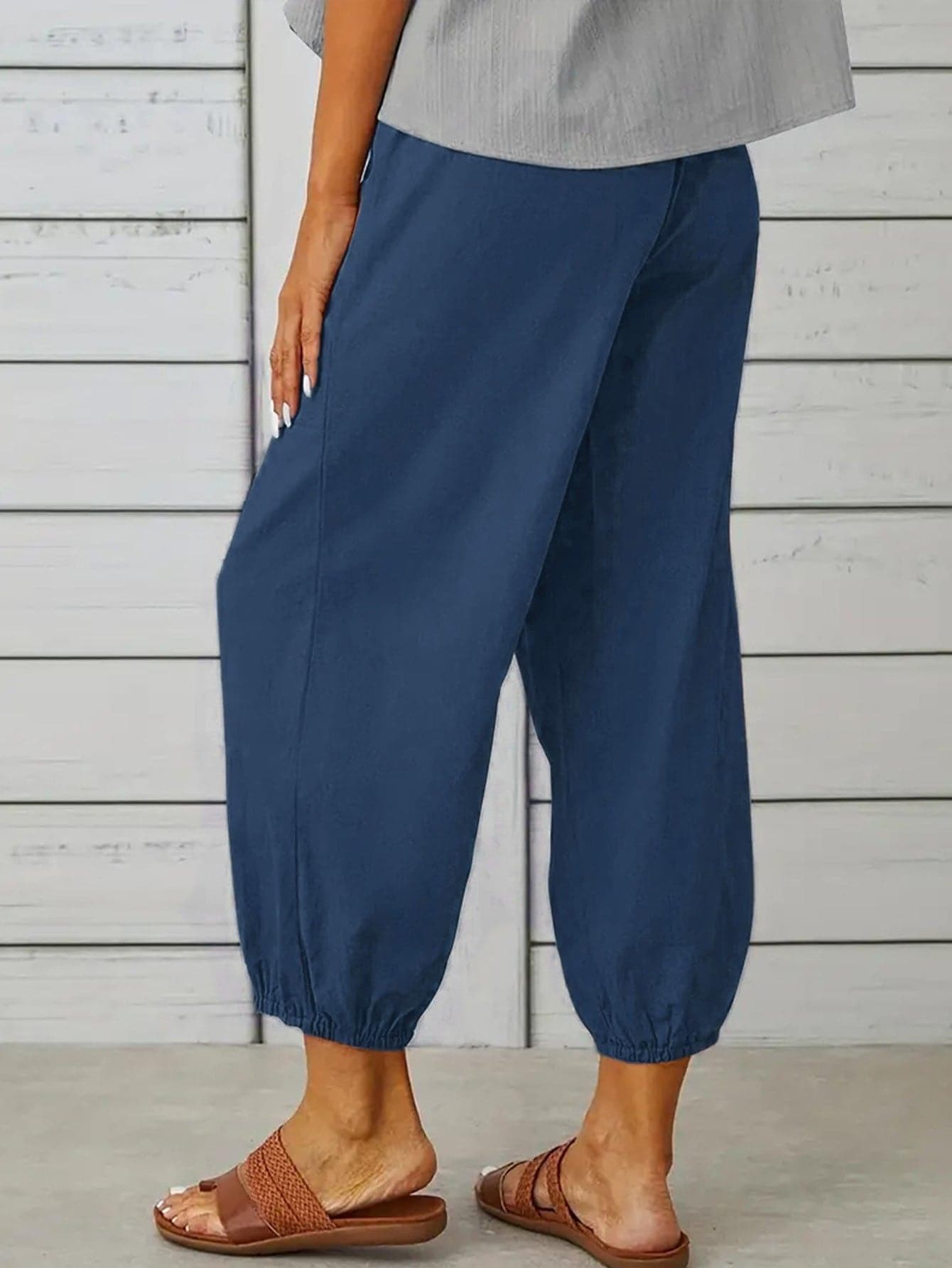 Decorative Button Cropped Pants - SwagglyLife Home & Fashion