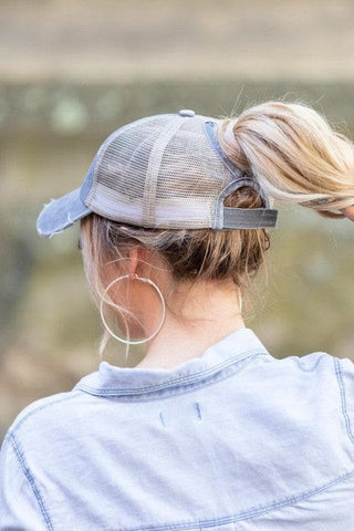 Distressed Messy Bun Hat Cap - SwagglyLife Home & Fashion