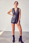 Do + Be Collection Deep V-Neck Open Back Romper, Medium - SwagglyLife Home & Fashion