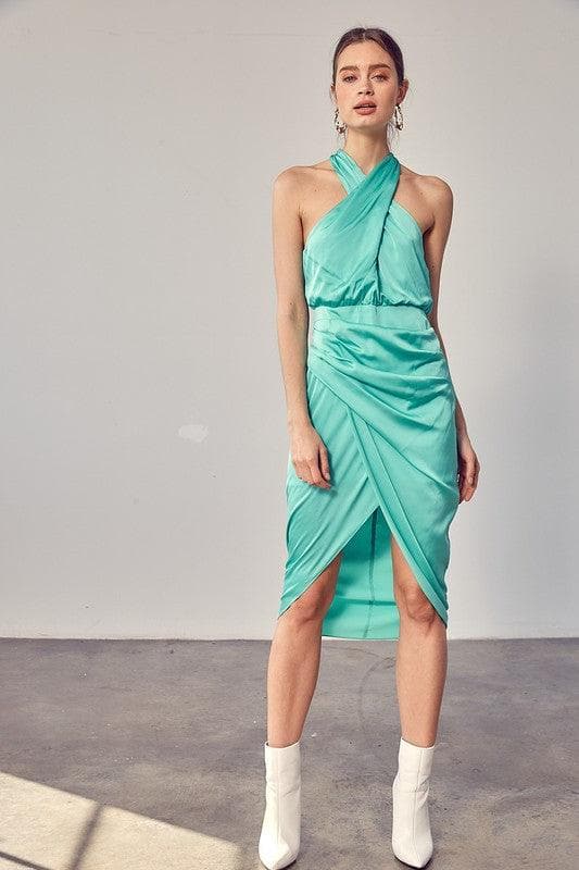 Do + Be Collection Wrap Cross-Neck Dress - SwagglyLife Home & Fashion