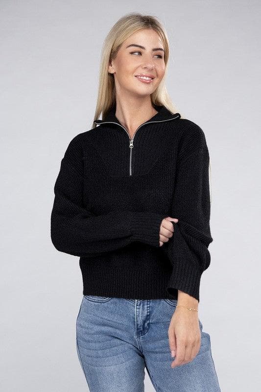 AMBIANCE APPAREL Easy-Wear Half-Zip Pullover - SwagglyLife Home & Fashion