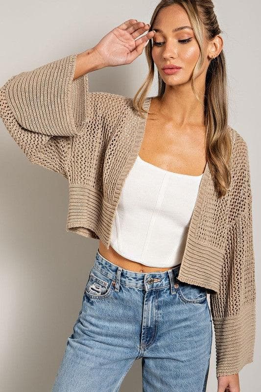 eesome Eyelet Knit Cardigan - SwagglyLife Home & Fashion