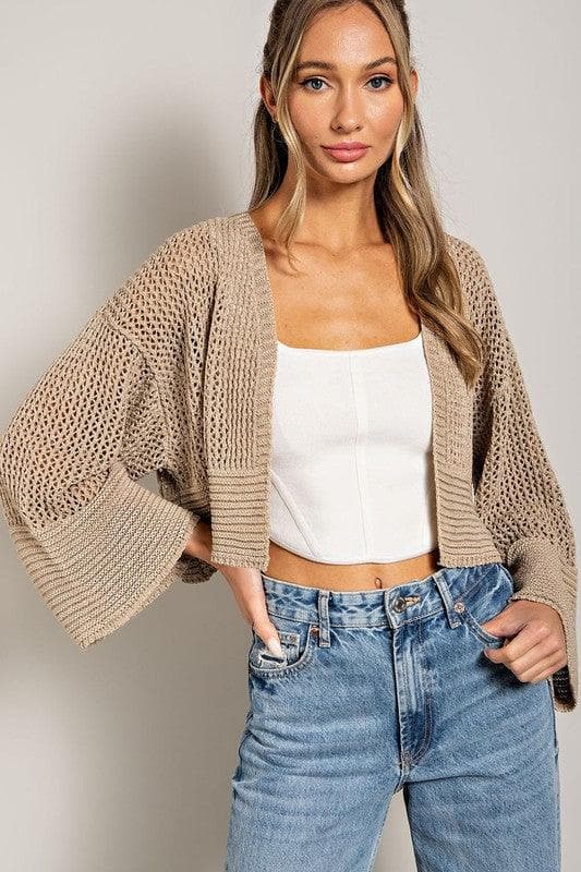 eesome Eyelet Knit Cardigan - SwagglyLife Home & Fashion