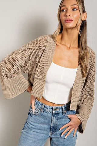 eesome Eyelet Knit Cardigan - SwagglyLife Home & Fashion