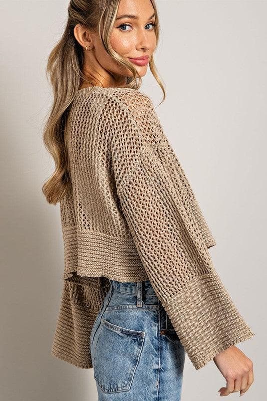 eesome Eyelet Knit Cardigan - SwagglyLife Home & Fashion