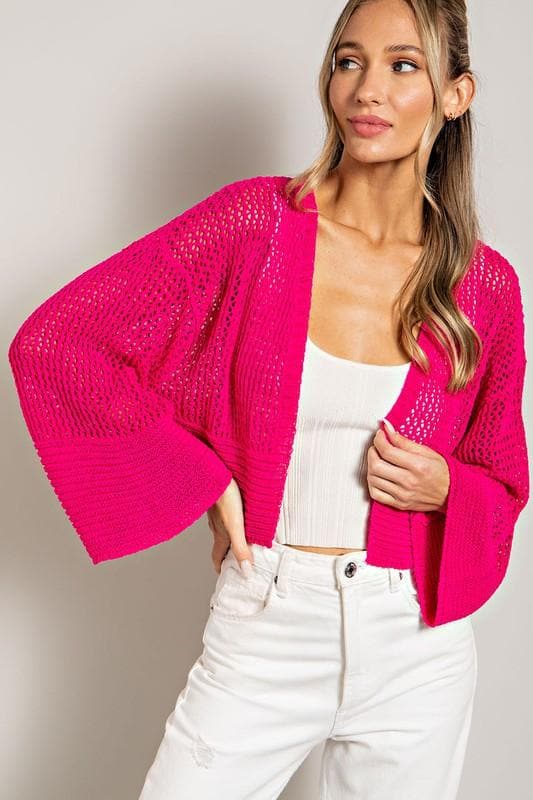 eesome Eyelet Knit Cardigan - SwagglyLife Home & Fashion