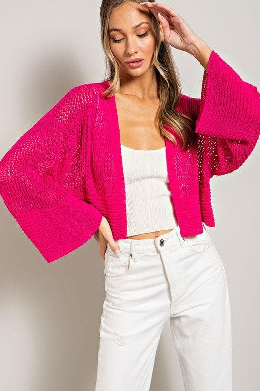 eesome Eyelet Knit Cardigan - SwagglyLife Home & Fashion