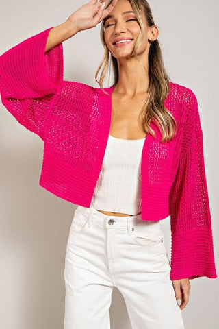 eesome Eyelet Knit Cardigan - SwagglyLife Home & Fashion