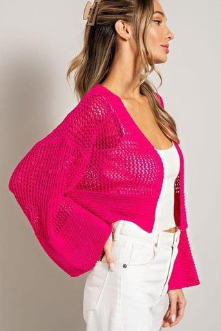 eesome Eyelet Knit Cardigan - SwagglyLife Home & Fashion