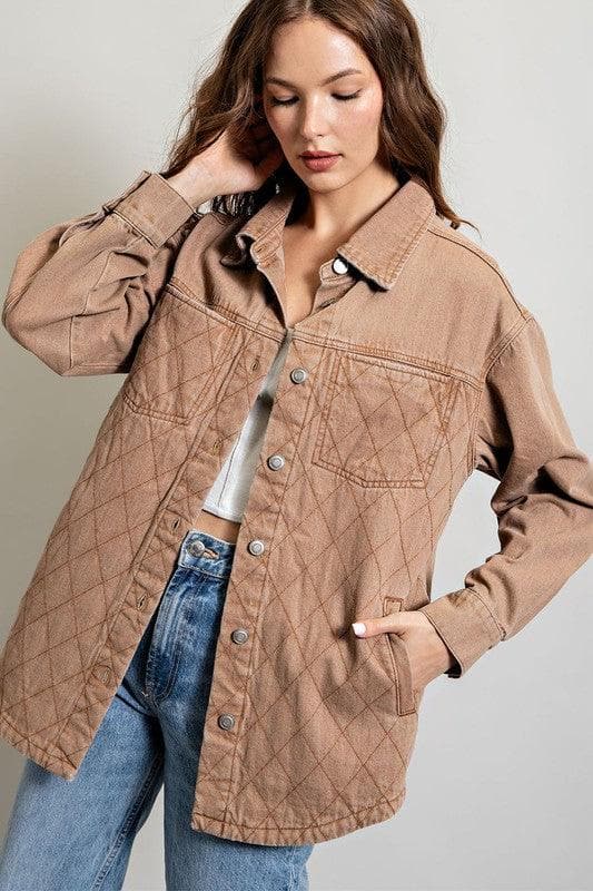 Carrie Quilted Button Down Jacket - SwagglyLife Home & Fashion