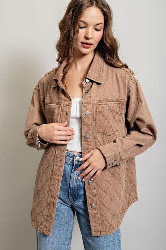 Carrie Quilted Button Down Jacket - SwagglyLife Home & Fashion