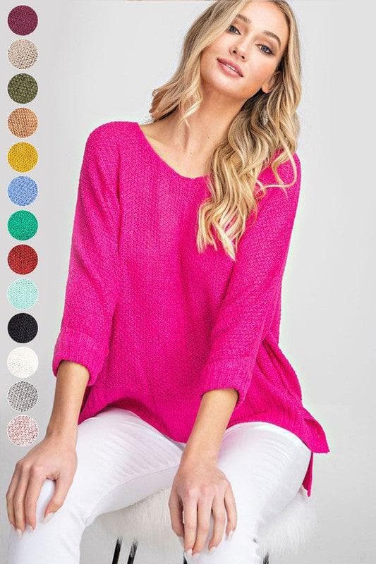 EESOME Crew Neck Knit Sweater, Multiple Colors - SwagglyLife Home & Fashion