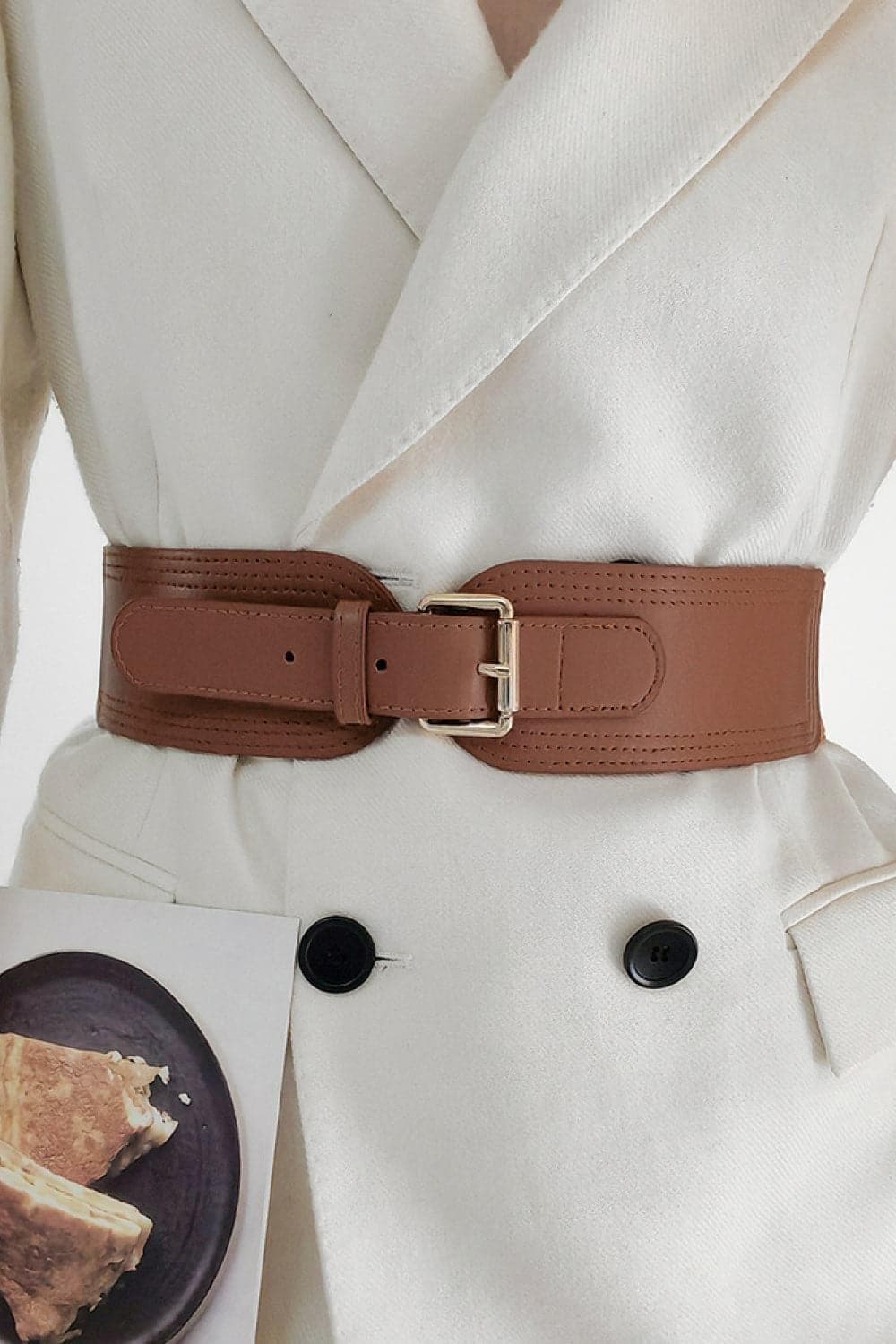 Elastic Wide Faux Leather Belt - SwagglyLife Home & Fashion