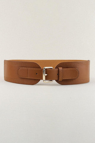 Elastic Wide Faux Leather Belt - SwagglyLife Home & Fashion