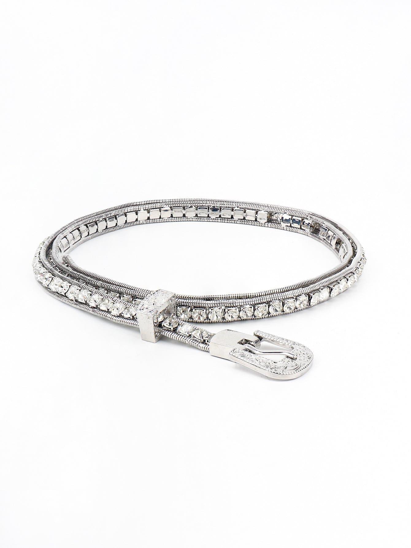 Ella Rhinestone Metal Belt - SwagglyLife Home & Fashion