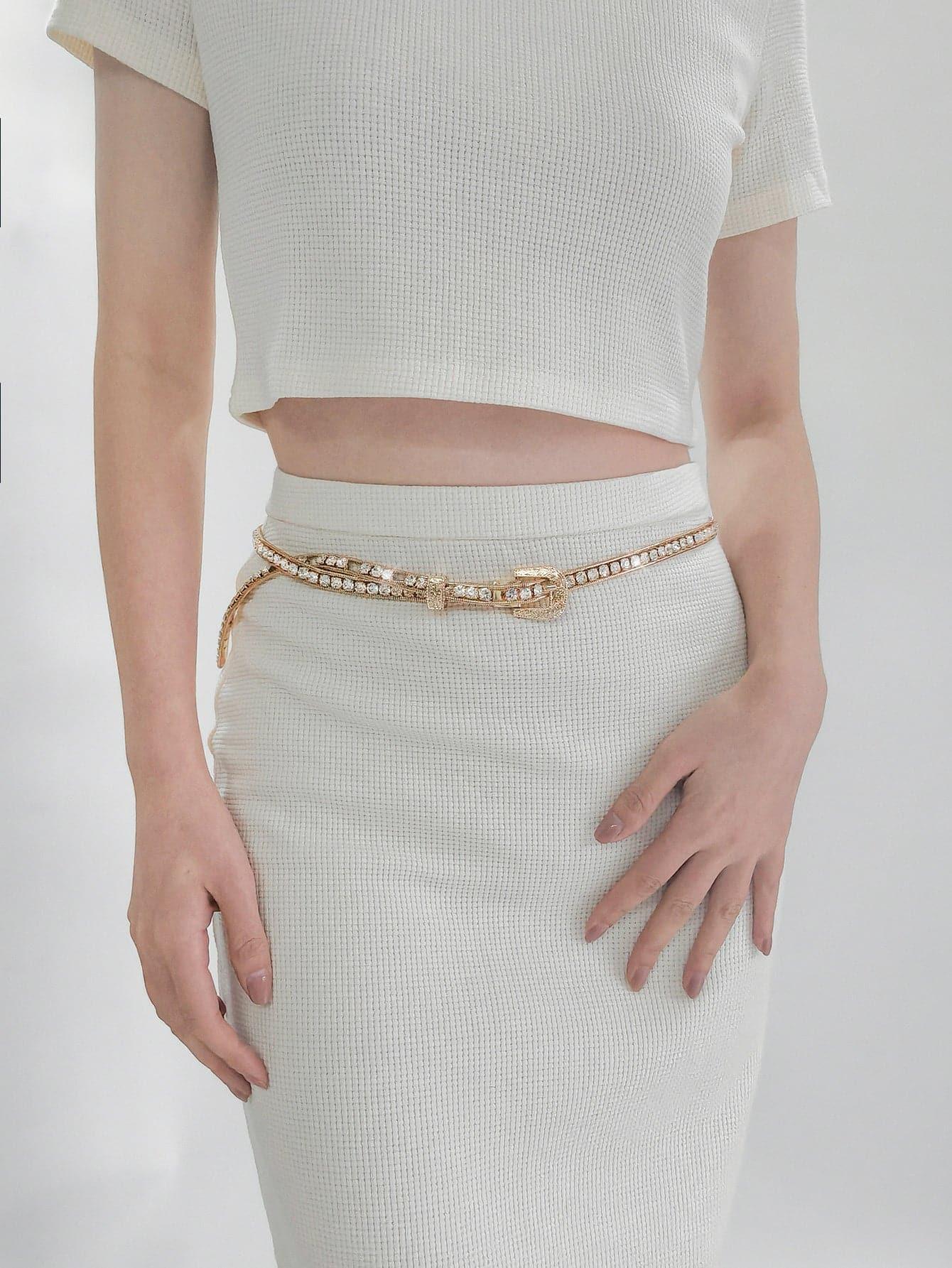 Ella Rhinestone Metal Belt - SwagglyLife Home & Fashion