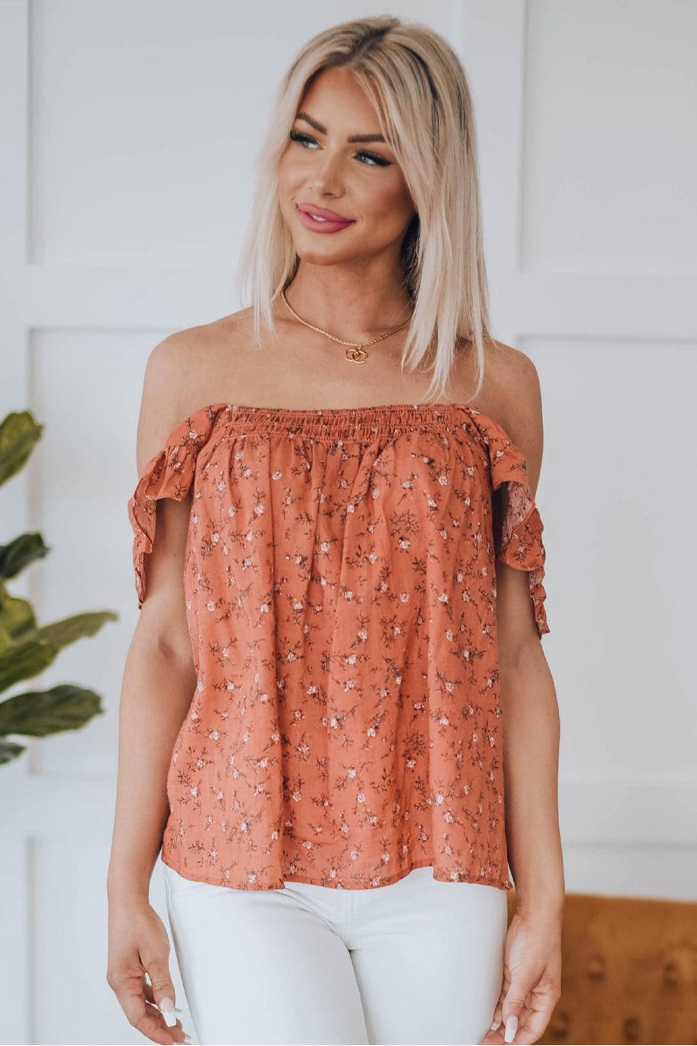 Ellie Floral Flounce Top - SwagglyLife Home & Fashion
