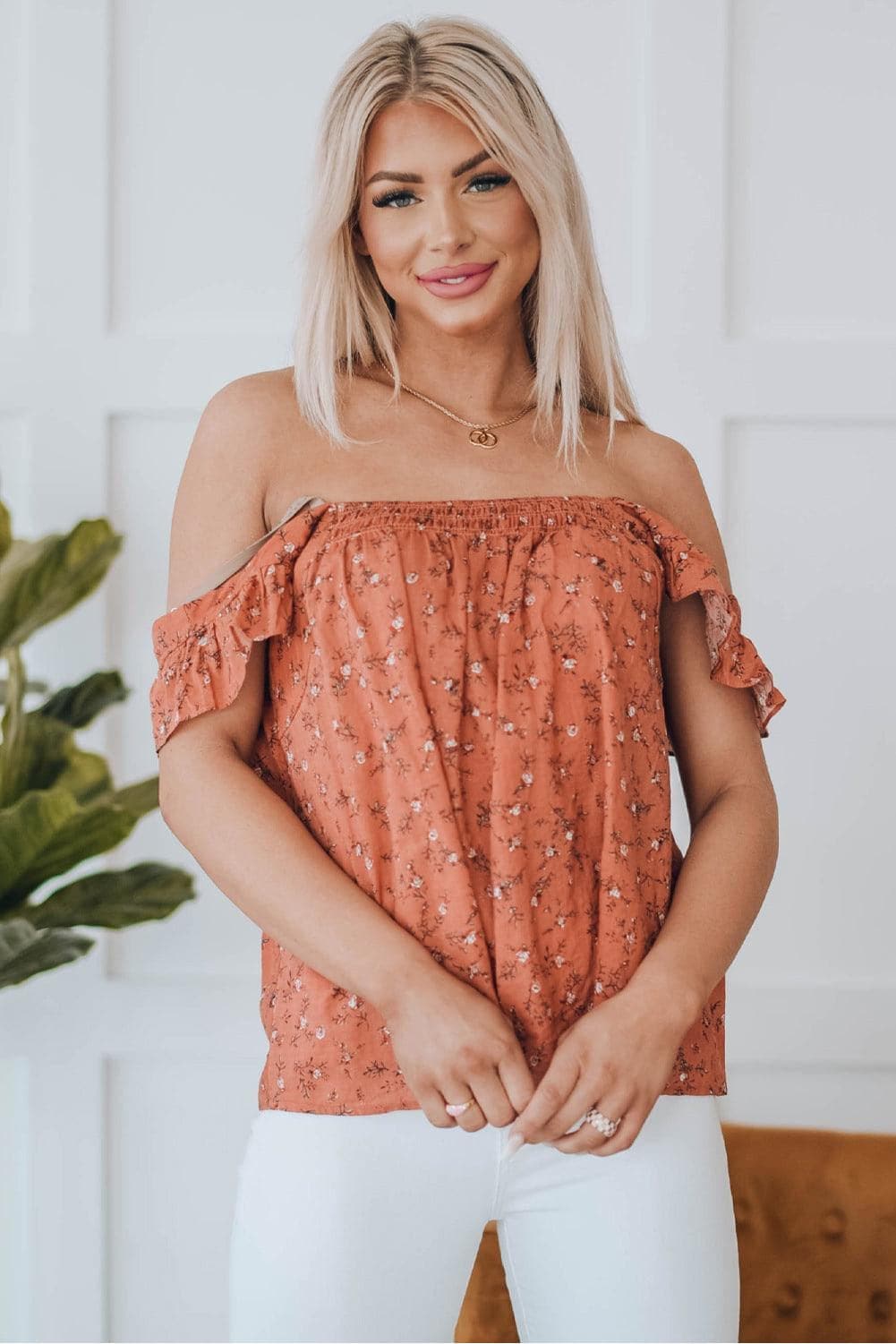 Ellie Floral Flounce Top - SwagglyLife Home & Fashion