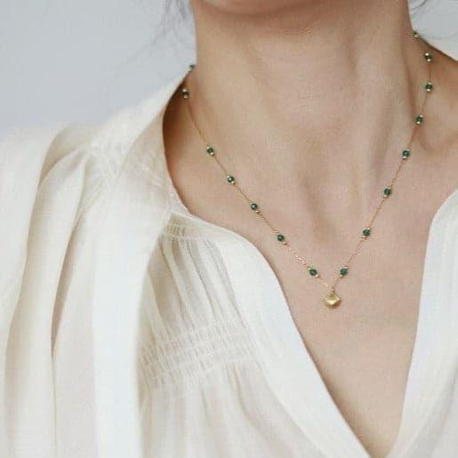Emerald Bead Shell Necklace - SwagglyLife Home & Fashion