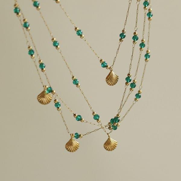 Emerald Bead Shell Necklace - SwagglyLife Home & Fashion