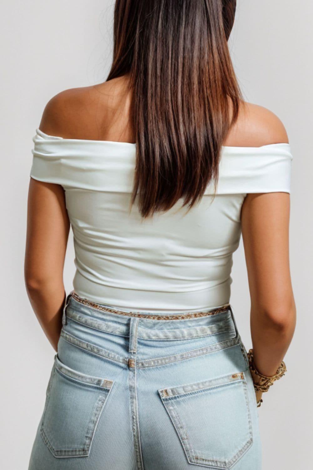 Emily Off-Shoulder Short Sleeve Blouse - SwagglyLife Home & Fashion