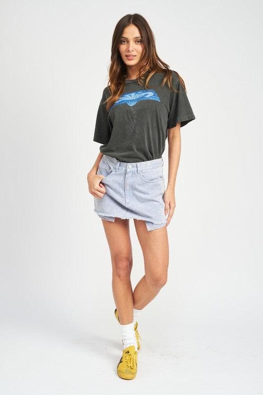 EMORY PARK Fringe Overdye Mini Skirt - SwagglyLife Home & Fashion