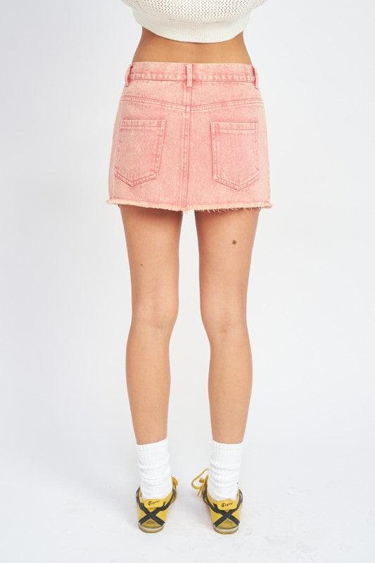 EMORY PARK Fringe Overdye Mini Skirt - SwagglyLife Home & Fashion