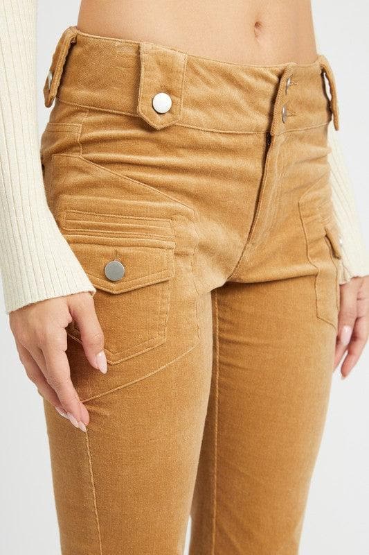 EMORY PARK Helena Low Rise Pants with Bell Bottom, 2 Colors - SwagglyLife Home & Fashion