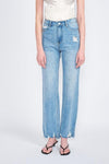 EMORY PARK High Waisted Straight Leg Denim Jeans - SwagglyLife Home & Fashion