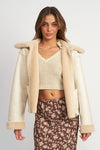 EMORY PARK Reversible Fur Cropped Jacket - SwagglyLife Home & Fashion
