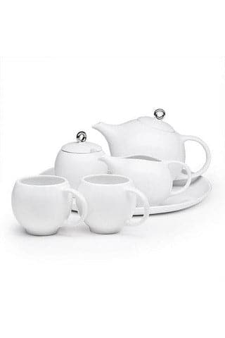 EVA 6-piece tea set - White porcelain - SwagglyLife Home & Fashion