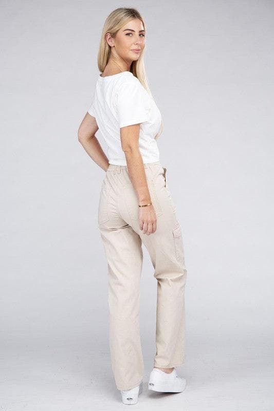 Everyday Wear Elastic-Waist Cargo Pants - SwagglyLife Home & Fashion