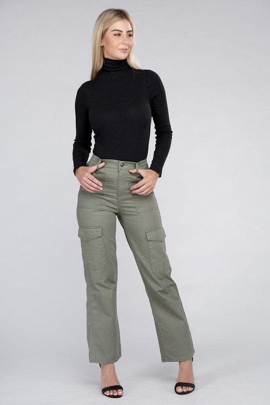 Everyday Wear Elastic-Waist Cargo Pants - SwagglyLife Home & Fashion