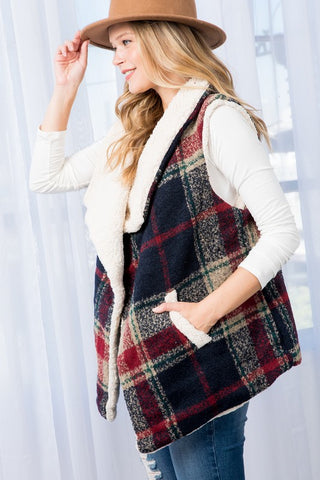 e Luna Warm Plaid Vest