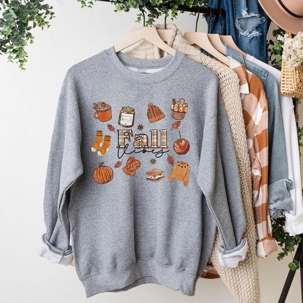 FALL VIBES Plaid Collage Graphic Sweatshirt, 5 Colors - SwagglyLife Home & Fashion