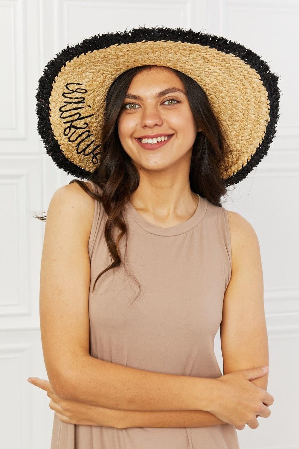 FAME ACCESSORIES Sunshine Straw Fringe Hat - SwagglyLife Home & Fashion