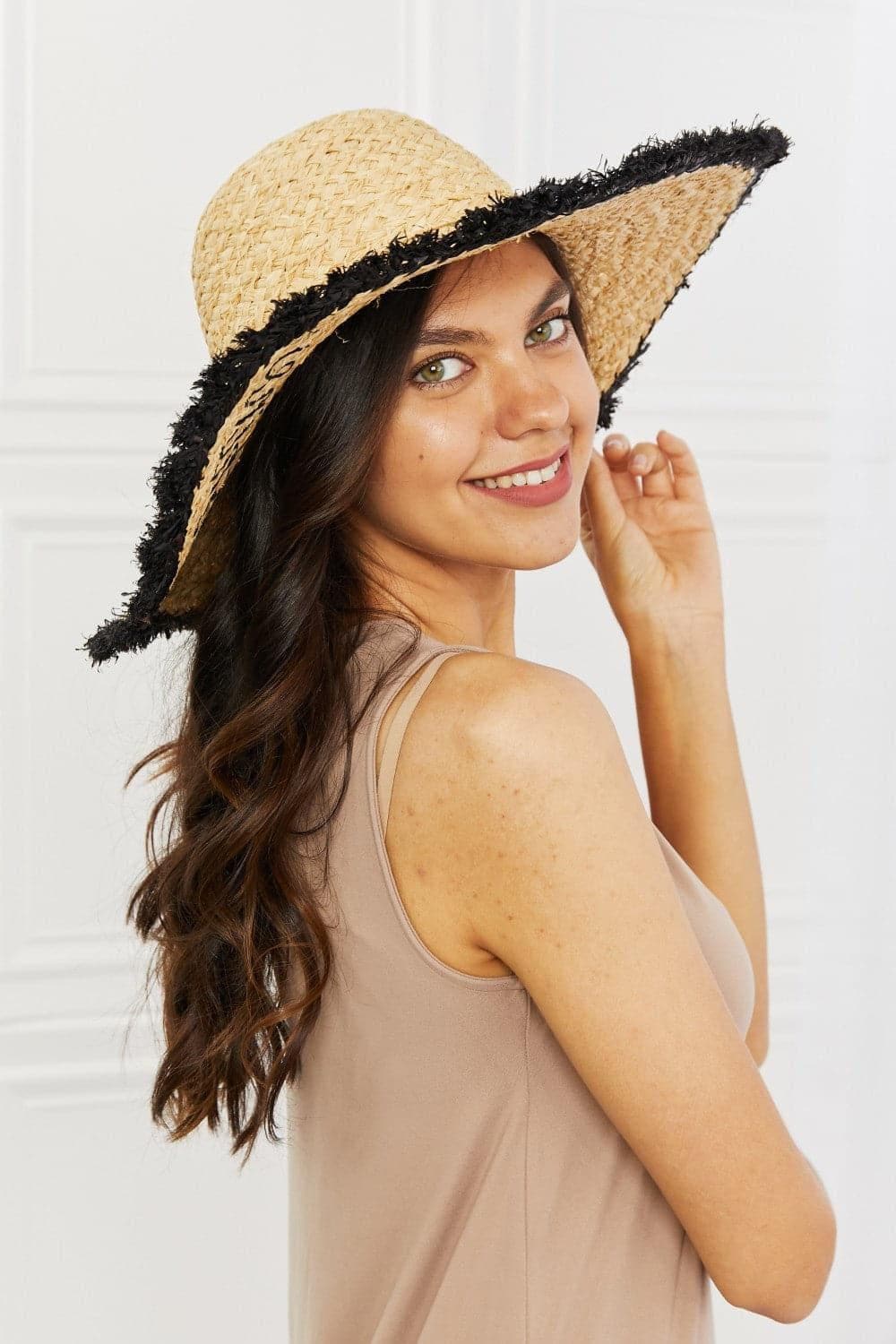 FAME ACCESSORIES Sunshine Straw Fringe Hat - SwagglyLife Home & Fashion