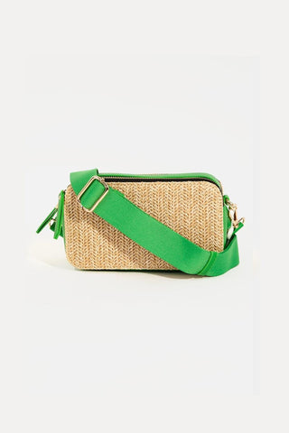 Fame Straw Contrast Crossbody Bag - SwagglyLife Home & Fashion