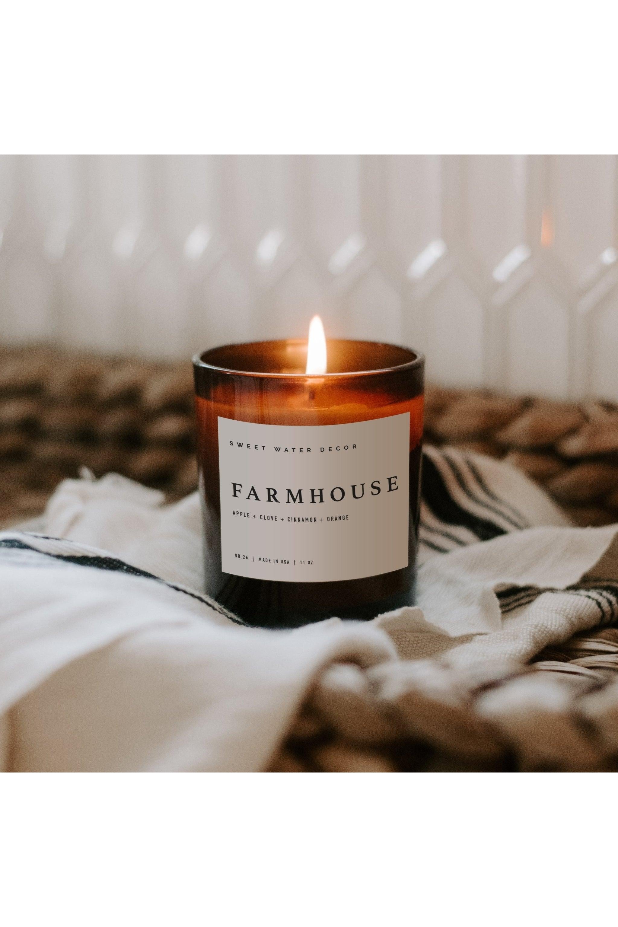 Farmhouse Soy Candle - Amber Jar - 11 oz - SwagglyLife Home & Fashion