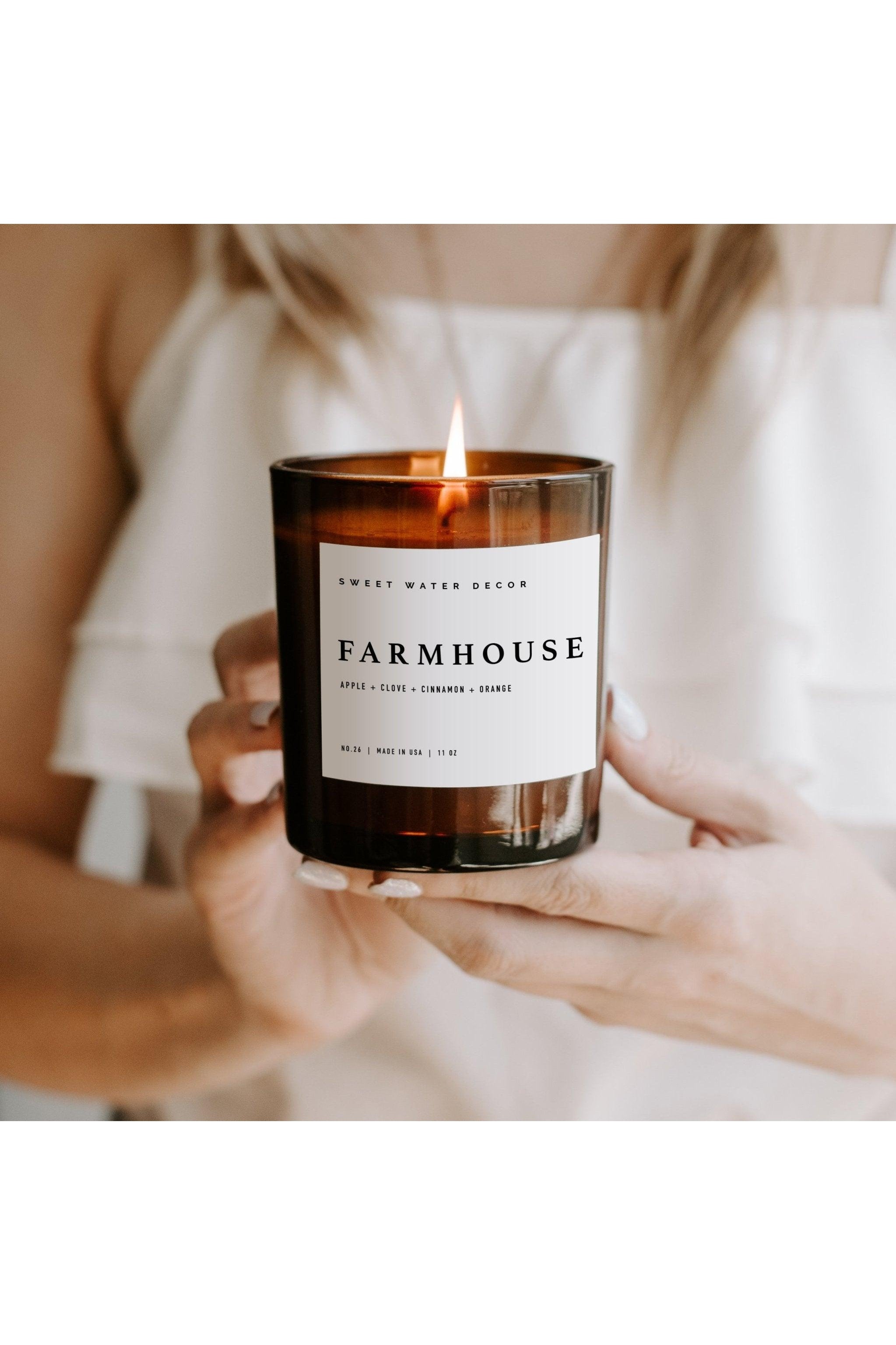 Farmhouse Soy Candle - Amber Jar - 11 oz - SwagglyLife Home & Fashion