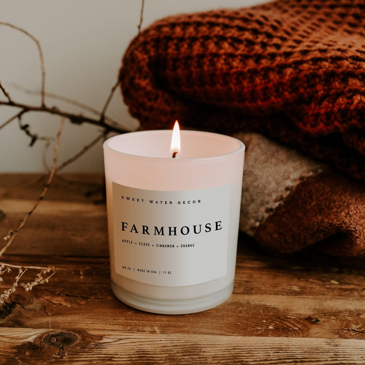 Farmhouse Soy Candle - White Jar - 11 oz - SwagglyLife Home & Fashion