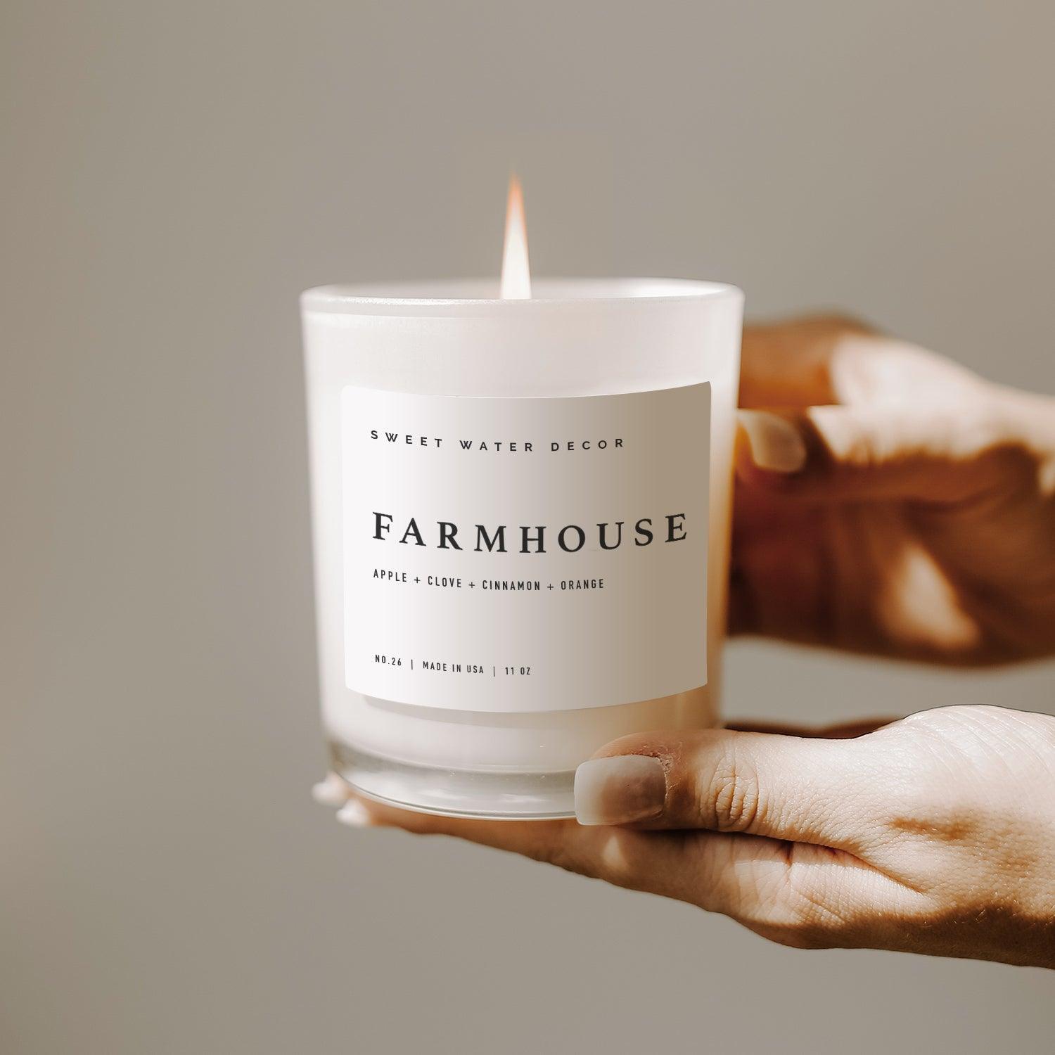 Farmhouse Soy Candle - White Jar - 11 oz - SwagglyLife Home & Fashion