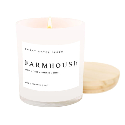 Farmhouse Soy Candle - White Jar - 11 oz - SwagglyLife Home & Fashion