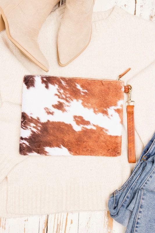 Faux Fur Cow Animal Print Clutch - SwagglyLife Home & Fashion