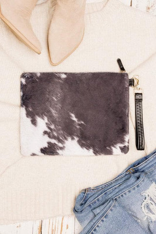 Faux Fur Cow Animal Print Clutch - SwagglyLife Home & Fashion