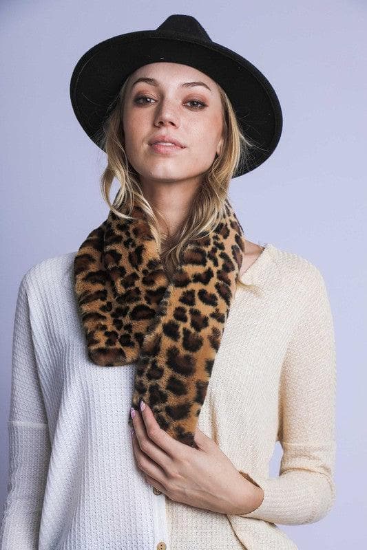 Faux Fur Leopard Scarf - SwagglyLife Home & Fashion