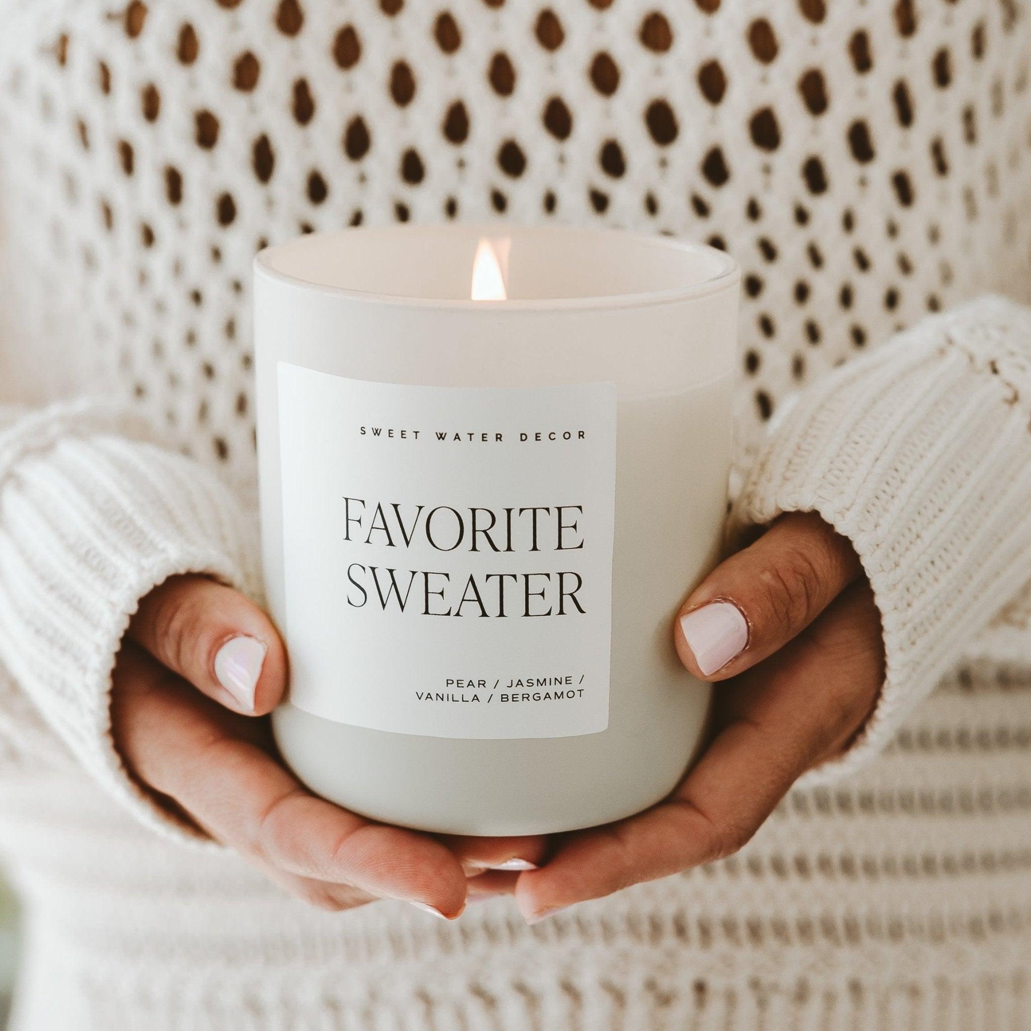 Favorite Sweater Soy Candle - Tan Matte Jar - 15 oz - SwagglyLife Home & Fashion